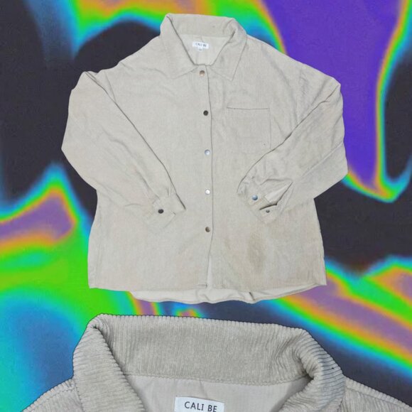 Vintage Oversized Snap Button Over Shirt - Picture 1 of 3